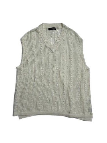 《予約品8月31日 23時55分締め》 KNIT VEST / ベスト / ホワイト 【roarguns 】 2024年2月入荷予定