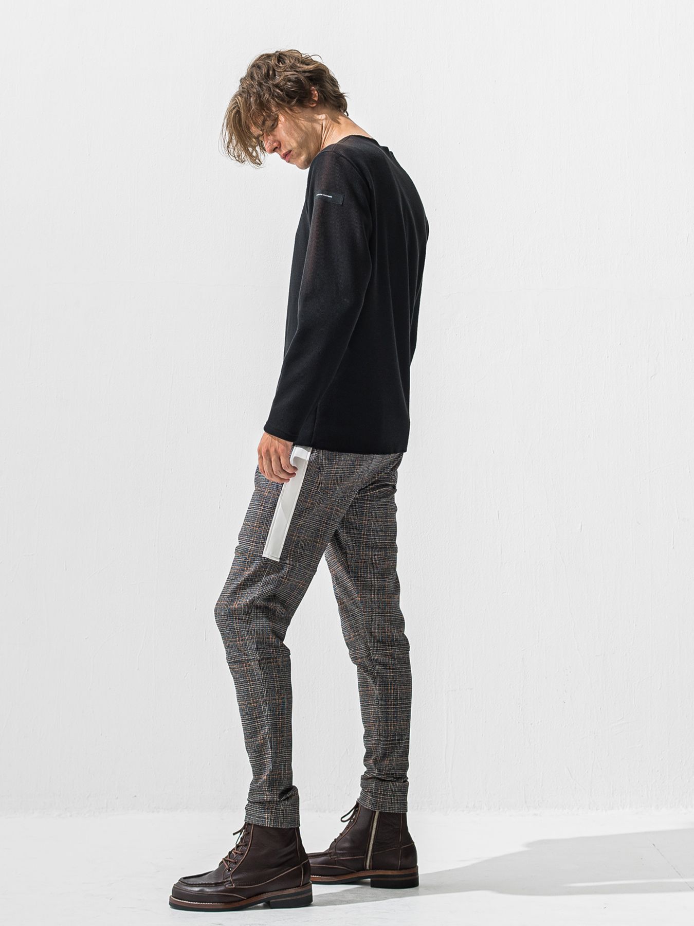 【予約品 9月6日(日) 締切】VELOURS FLEECE THERMAL LOOSE TRAINER / 裏起毛 ハニカムサーマル ルーズトレーナー / ブラック