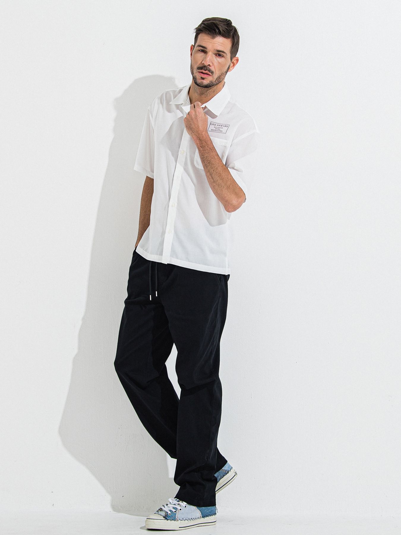【予約品 】DENIM JERSEY WIDE PT / デニムジャージワイドパンツ / ブラック