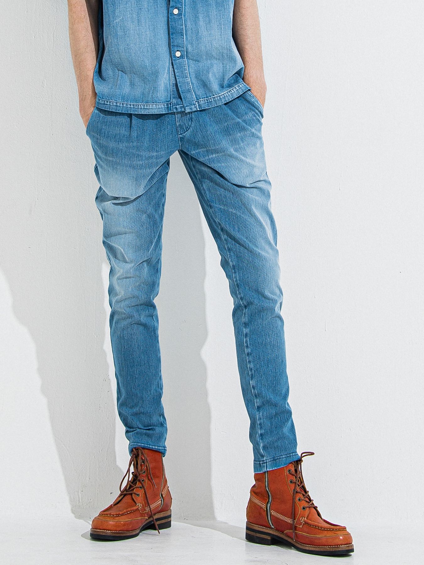 【予約品 】DENIM JERSEY CHRIS EASY TUCK PT / デニムジャージクリスイージータックパンツ / ライトインディゴ