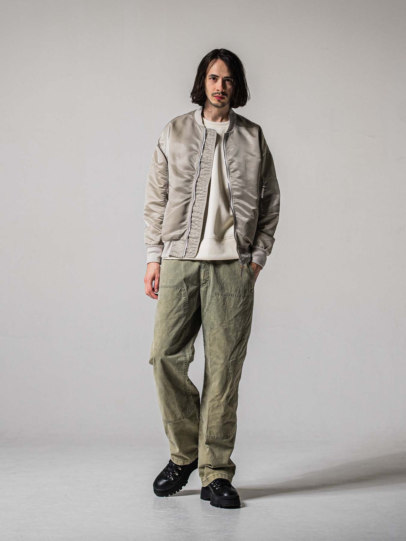 【予約品 11月16日(日) 締切】LIGHT DAVID JACKET / ドロップショルダー フライトジャケット / ナイロングレージュ