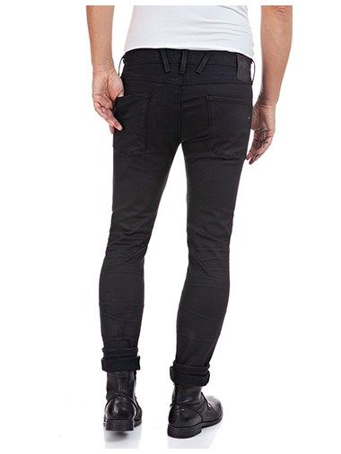 ANBASS 11.5oz ハイパーフレックス RE-USED ブラックストレッチデニム / デニムパンツ  / ブラック