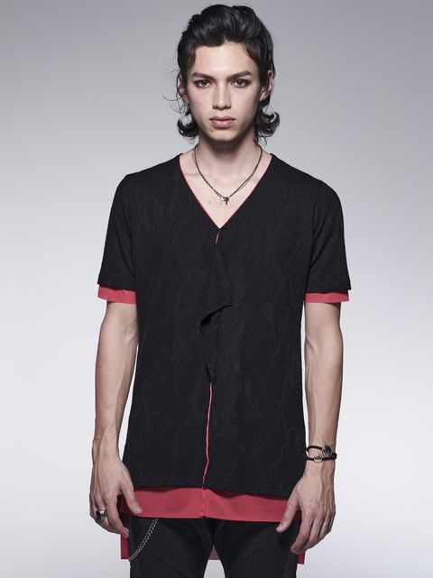 《予約品》 LayeredPetitFrillT-Shirt / ブラック・レッド 【kiryuyrik】 7月以降入荷予定