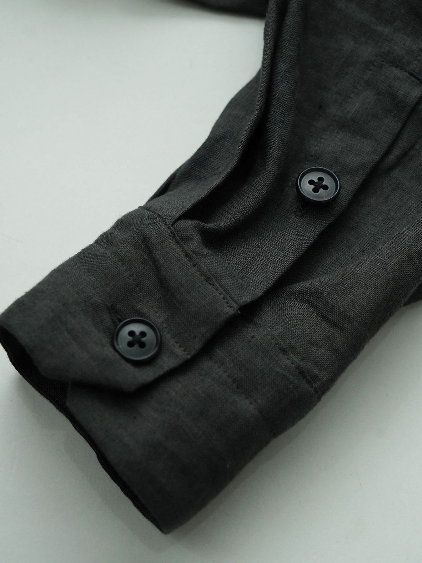 【予約品 11月23日(日) 締切】LINENOVERSHIRT / リネン ポロシャツ / CHARCOAL