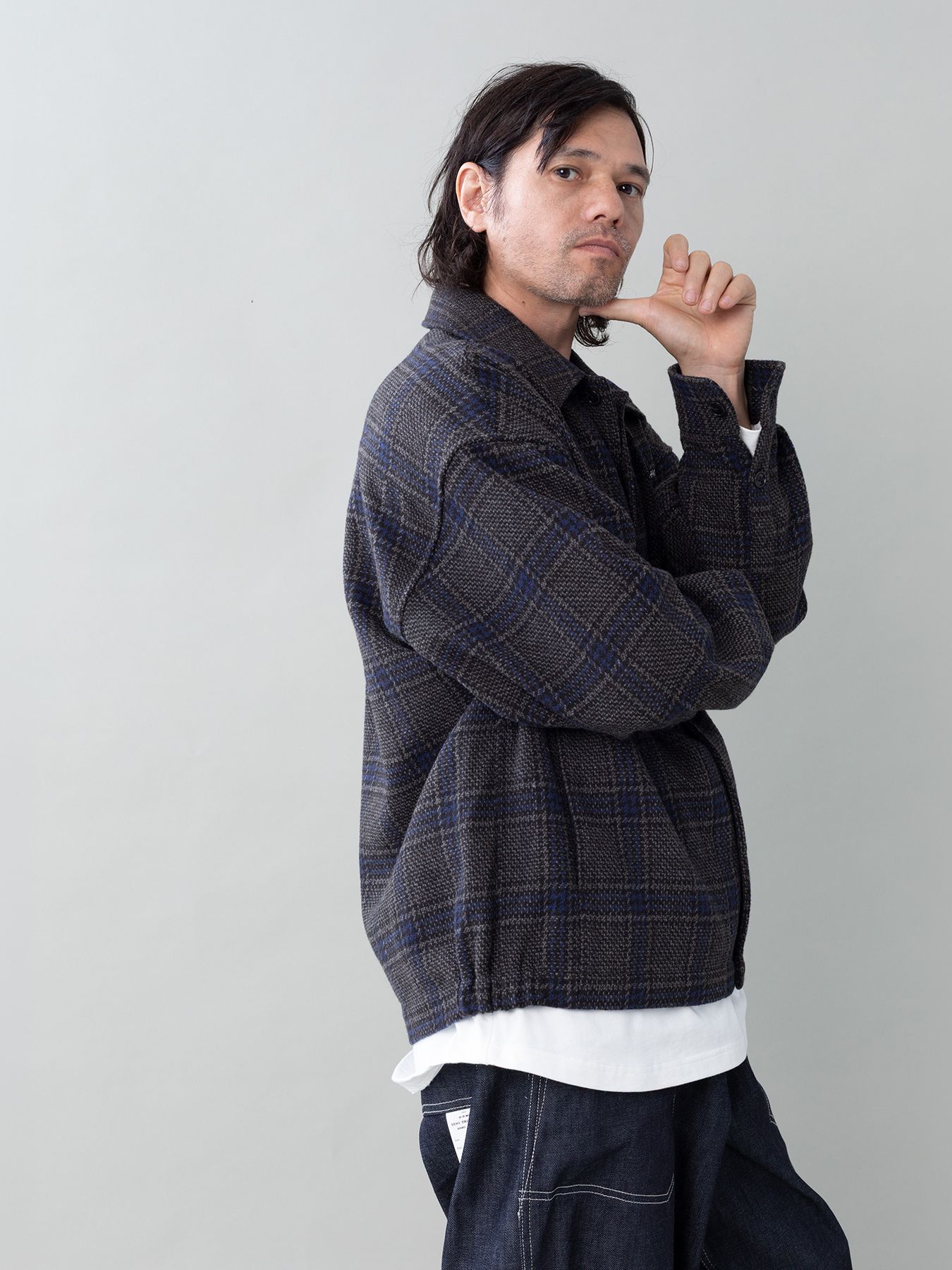 【予約品 5月6日(水) 締切】WOOLCHECK-SPORTJACKET / ヴィンテージシャツジャケット / ネイビー系