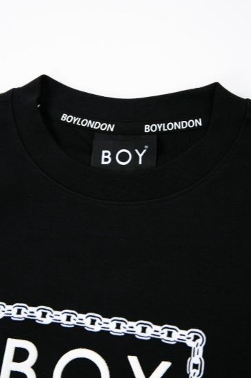 CHAIN DESIGN DOUBLE FACE SWEAT/ ブラック 【BOY LONDON】