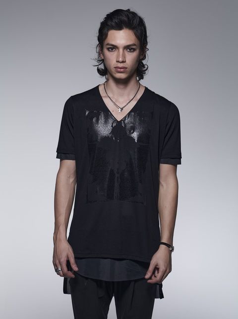《予約品》 LayeredT-Shirt / レイヤードTシャツ / ブラック・ブラック 【kiryuyrik】 7月以降入荷予定