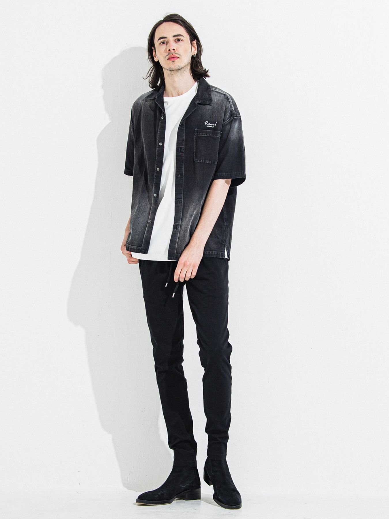 【予約品 】DENIM JERSEY CHRIS EASY TUCK PT / デニムジャージクリスイージータックパンツ / ブラック