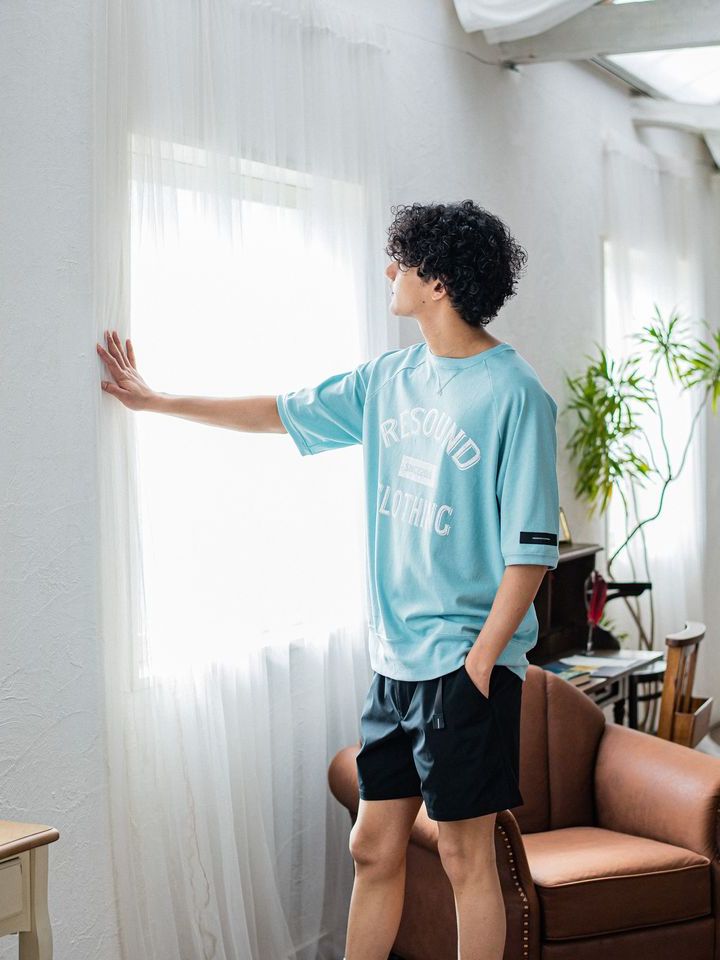 《予約品3月3日18：00締め》 college half sleave / ハーフスリーブT / アクア