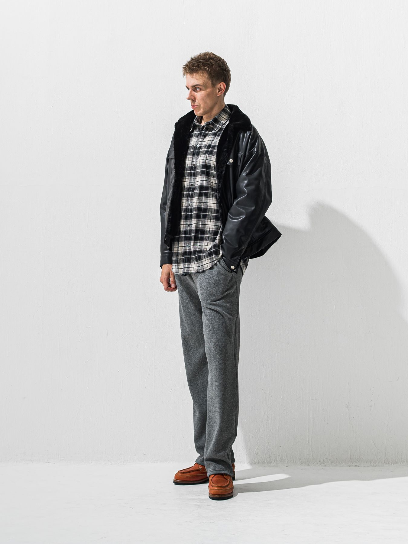 【予約品 9月6日(日) 締切】FLANNEL JACK SHIRTS / オーガニックコットン フランネルチェック ジャックシャツ / ブラック