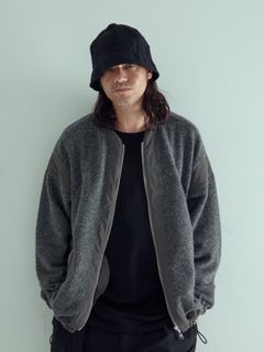【予約品 】BOALITE / ウール ジップアップ ブルゾン / 杢グレー