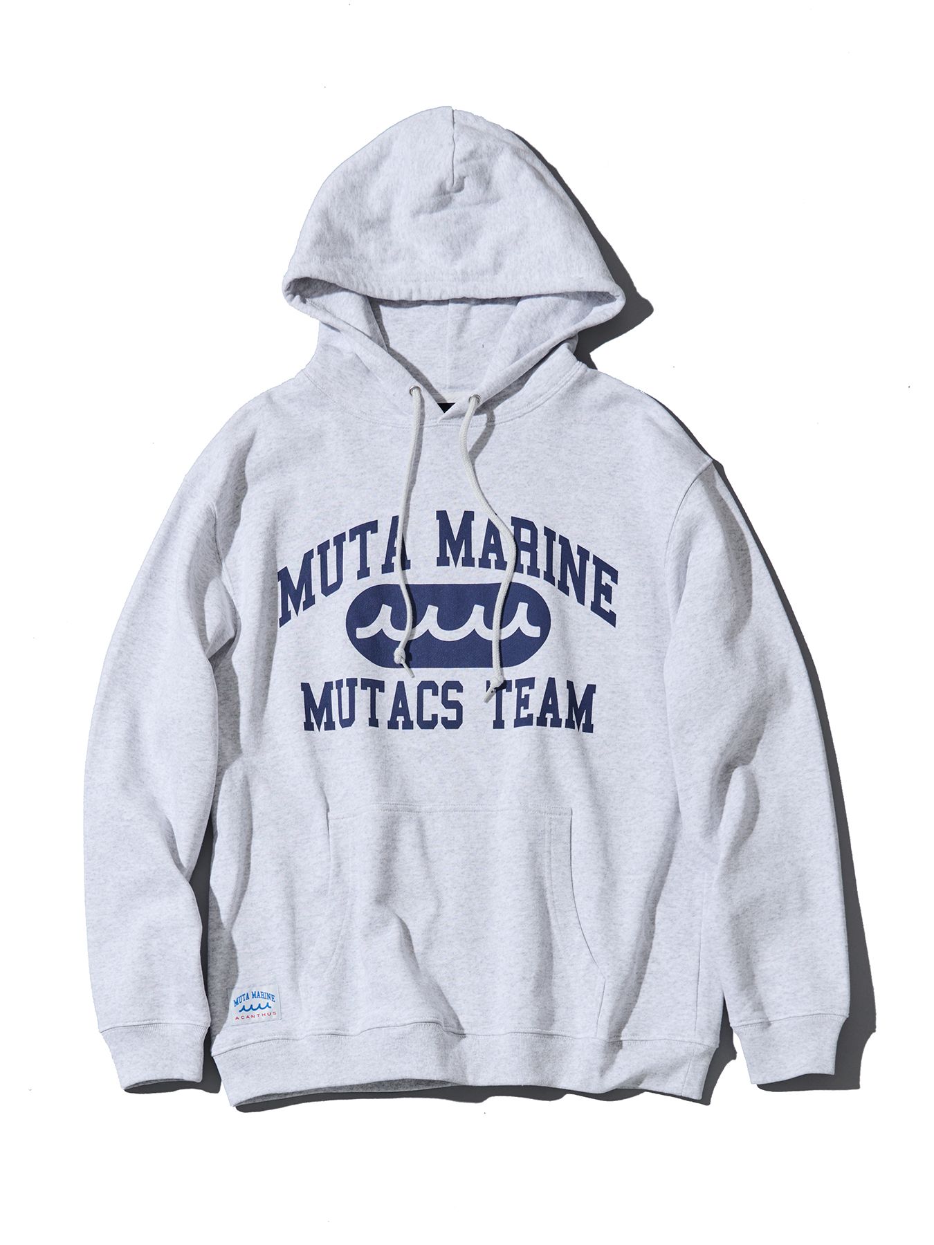 【予約品 10月9日(木) 締切】muta College Logo Hooded Sweatshirt / パーカー / アッシュグレー【Acanthus × muta MARINE】