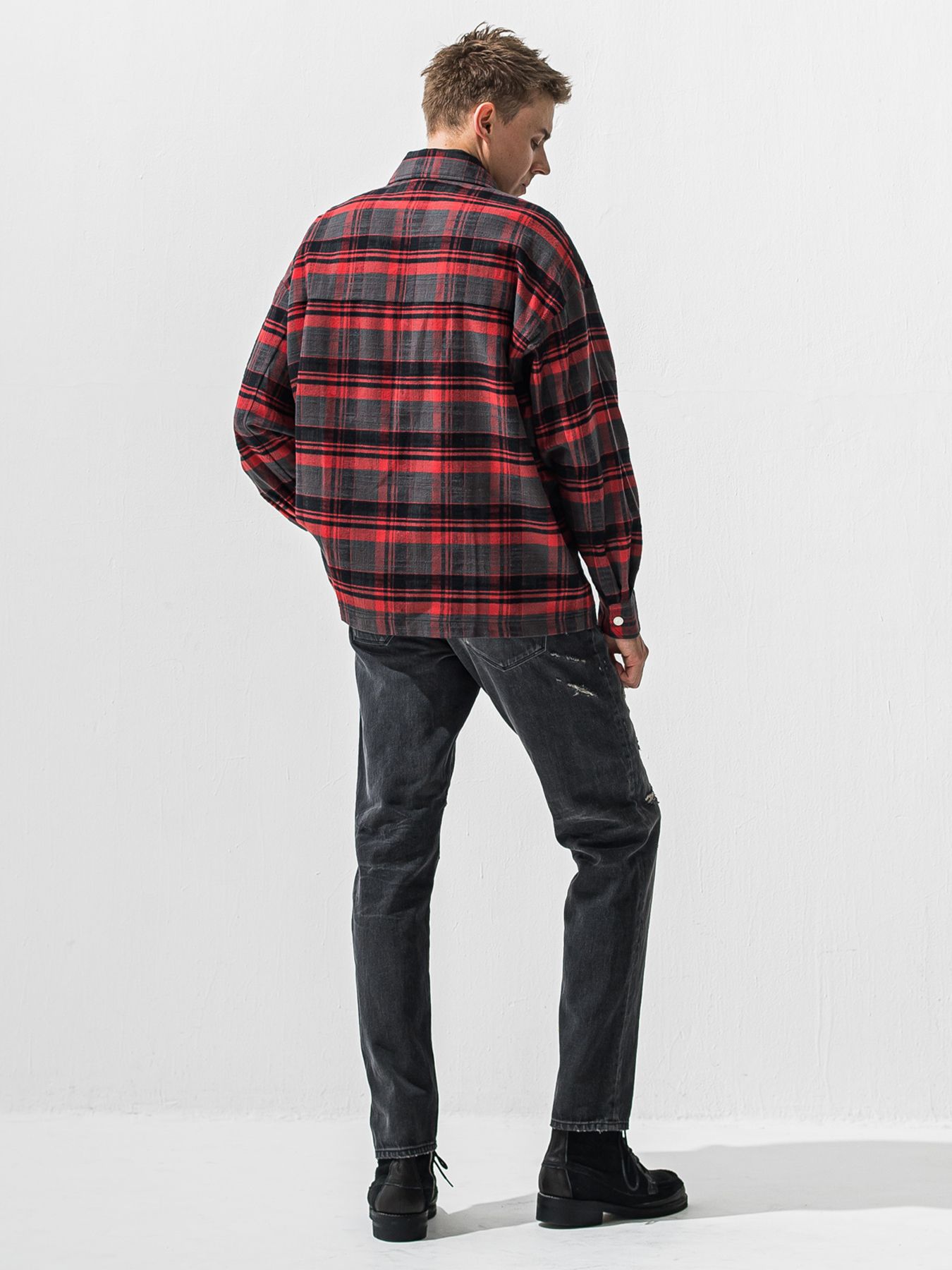 【予約品 9月6日(日) 締切】OLD SLUB CHECK JK / ヴィンテージ ネルジャケット / レッド