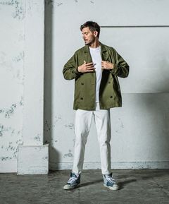 《予約11月17日19時締め》 military OVER PCOAT / ピーコート / カーキ