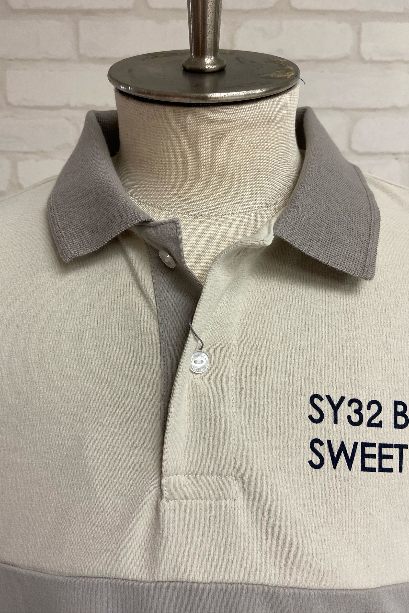 POLO SHIRTS 2 / GRAY×BEIGE 【SY32 by SWEET YEARS】 - S