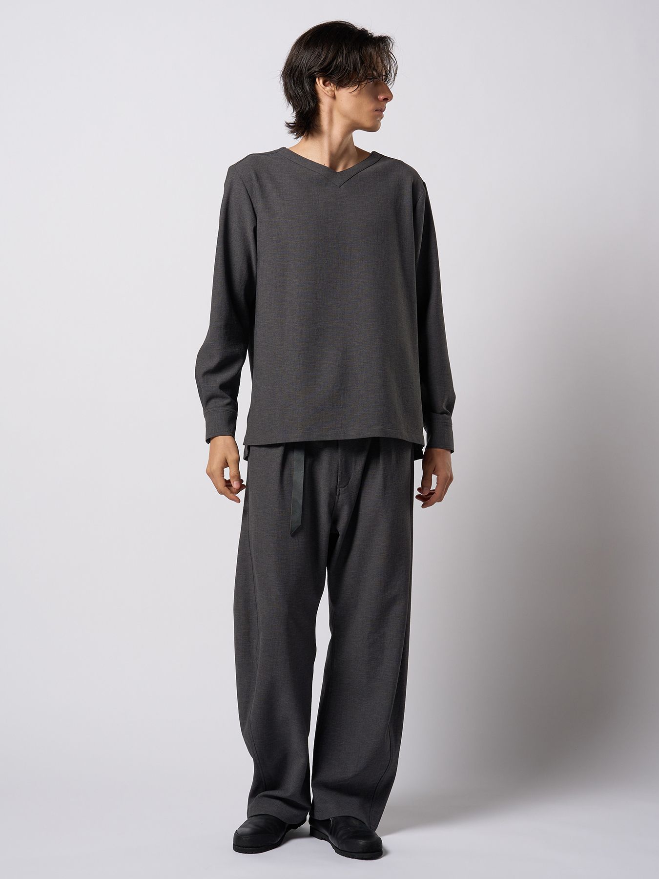 【予約品 9月23日(火) 締切】relax banana slacks / リラックス バナナスラックス / チャコール