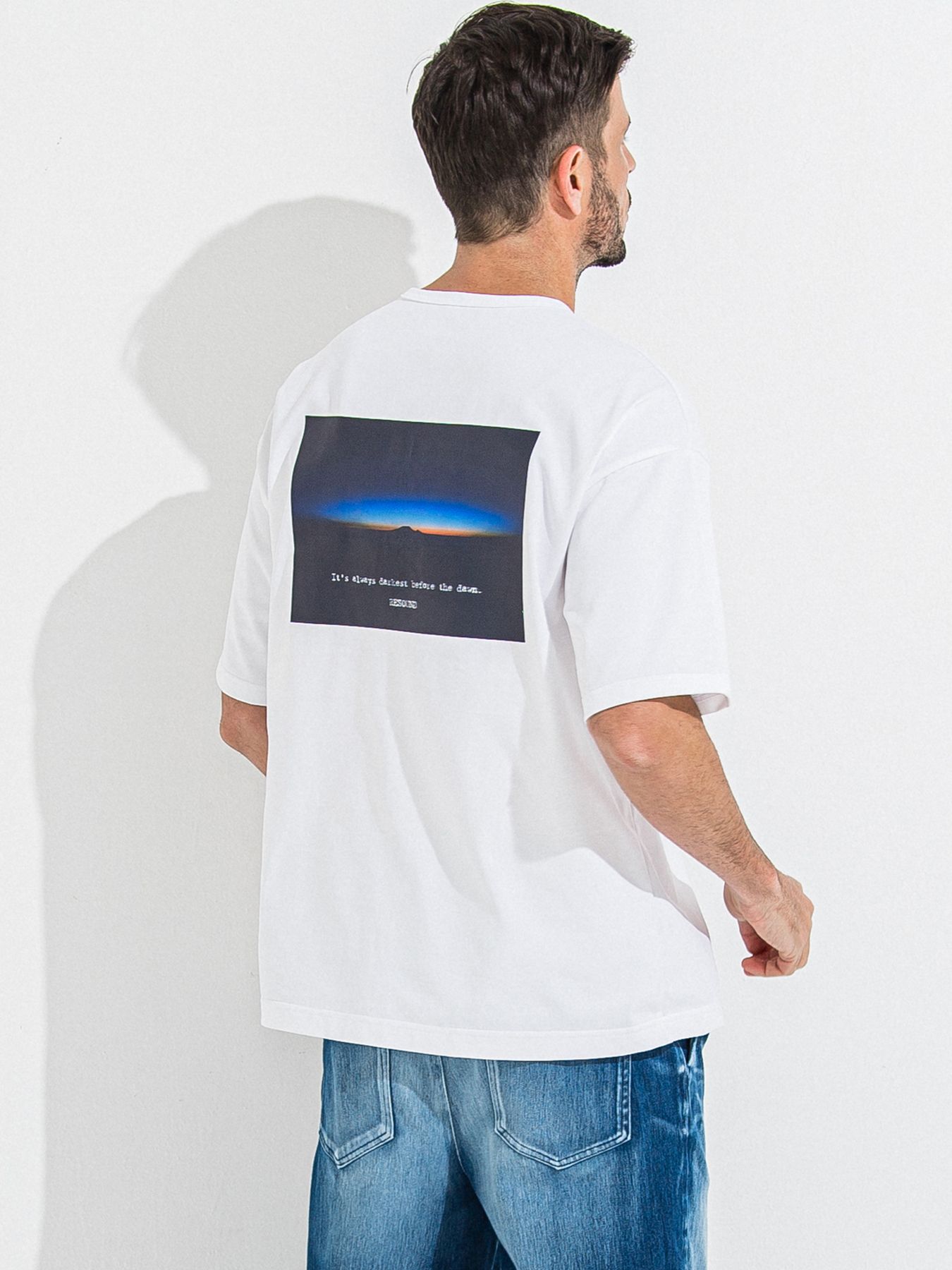 【予約品 】YOAKE PHOTO OVER TEE /  フォトオーバーサイズTシャツ / ホワイト