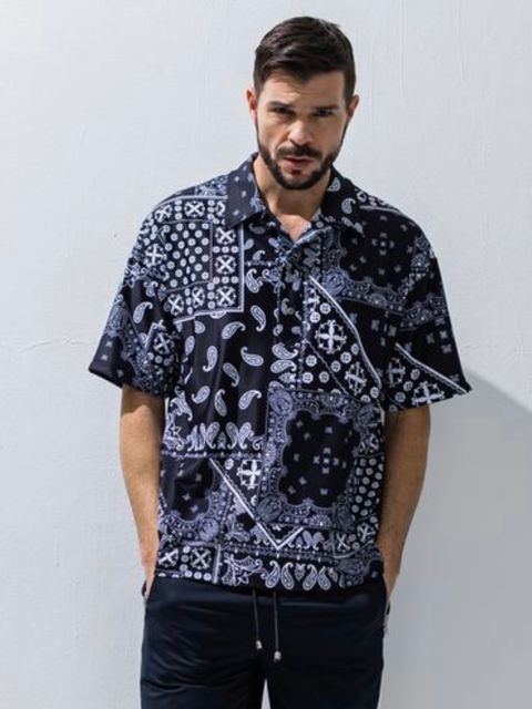 RUSH OVER POLO / ラッシュガードポロシャツ / バンダナブラック 【RESOUND CLOTHING】