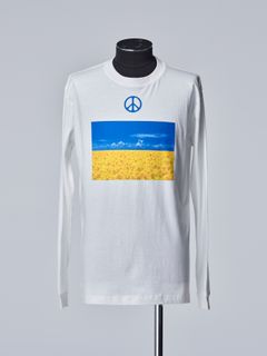 《予約品》 UKRAINE-CharityLongSleevesT-Shirt / 長袖Tシャツ  / ホワイト 【THE ONENESS】 4月中入荷予定