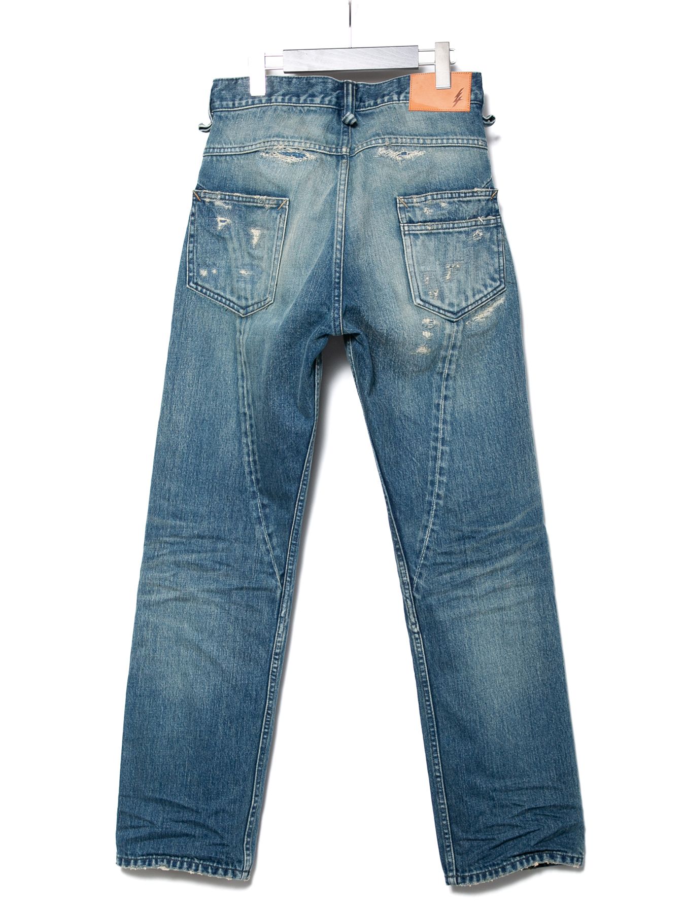 【予約品 10月12日(日) 締切】14oz Deep Blue Heavy Selvage Denim Regular Straight Jeans / 14oz ディープブルー ヘビーセルヴィッチ デニム レギュラーストレート / 1977 / インディゴ（クラッシュ&リペア、ユーズド加工）