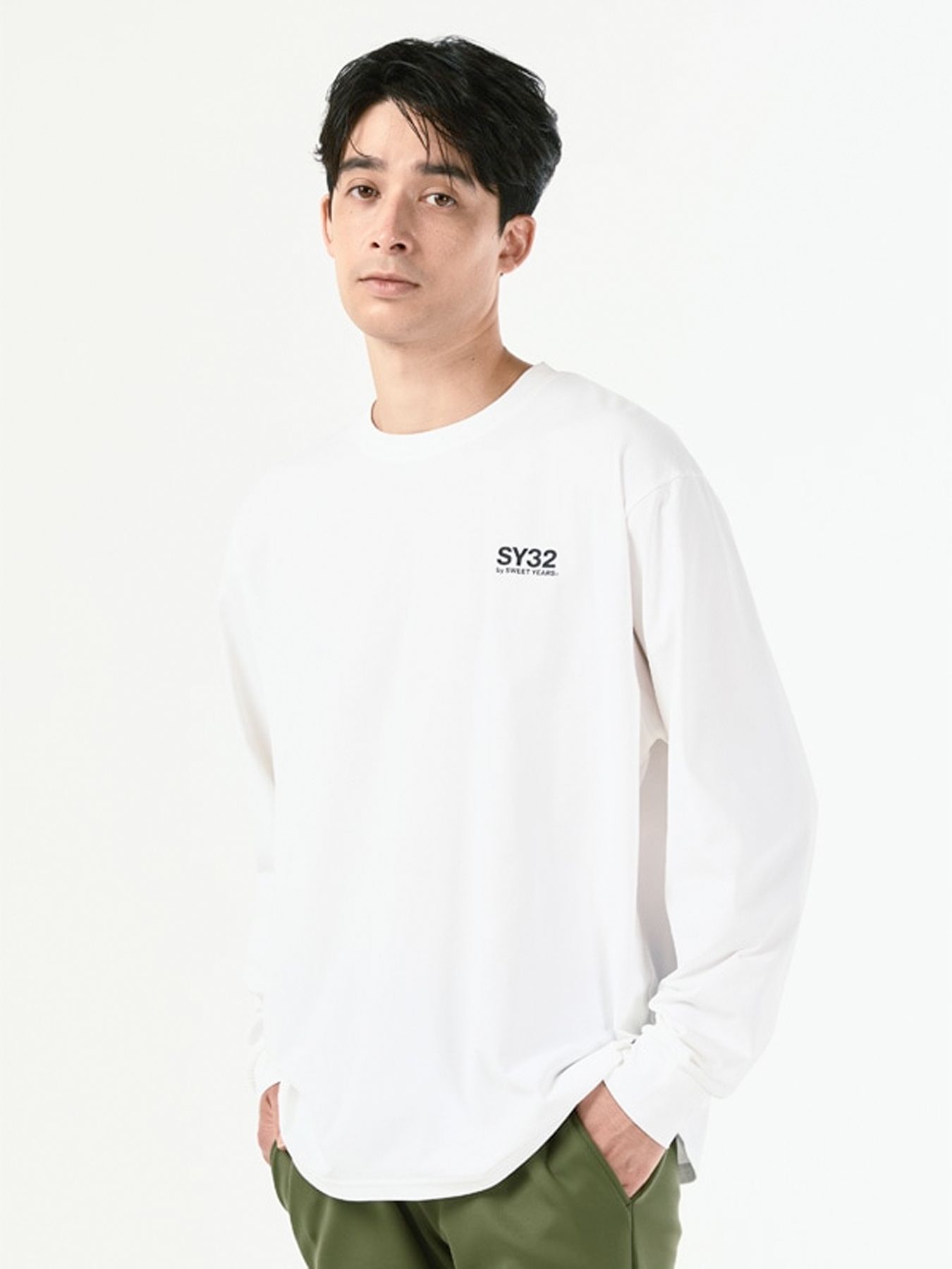 CIRCLE LOGO BACK PRINT L/S TEE / サークルロゴ バックプリント 長袖Tシャツ / ホワイト 【SY32 by SWEET YEARS】