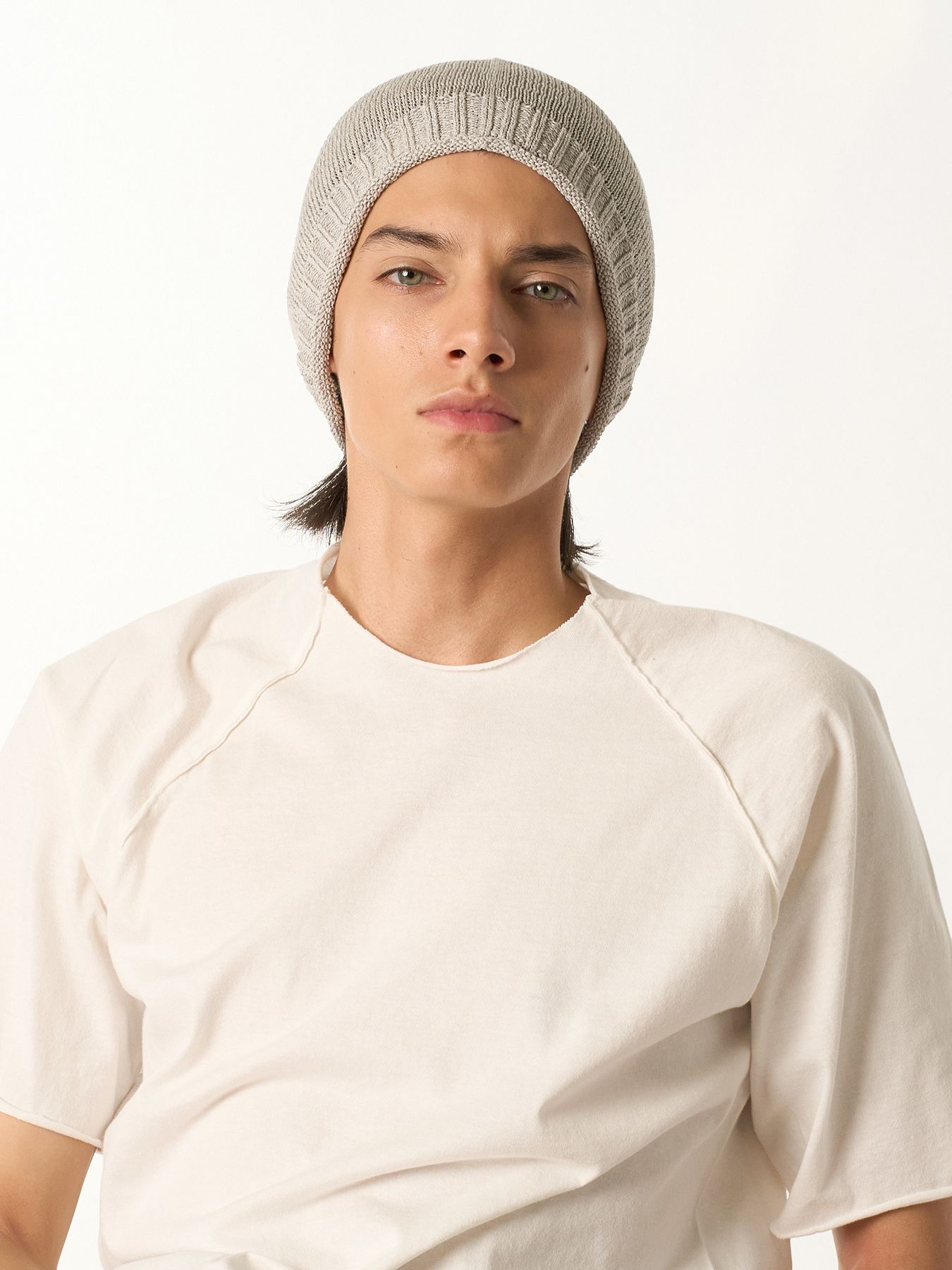 【予約品 9月23日(火) 締切】GIMA roll beanie / 擬麻 ロールビーニー / ライトグレー