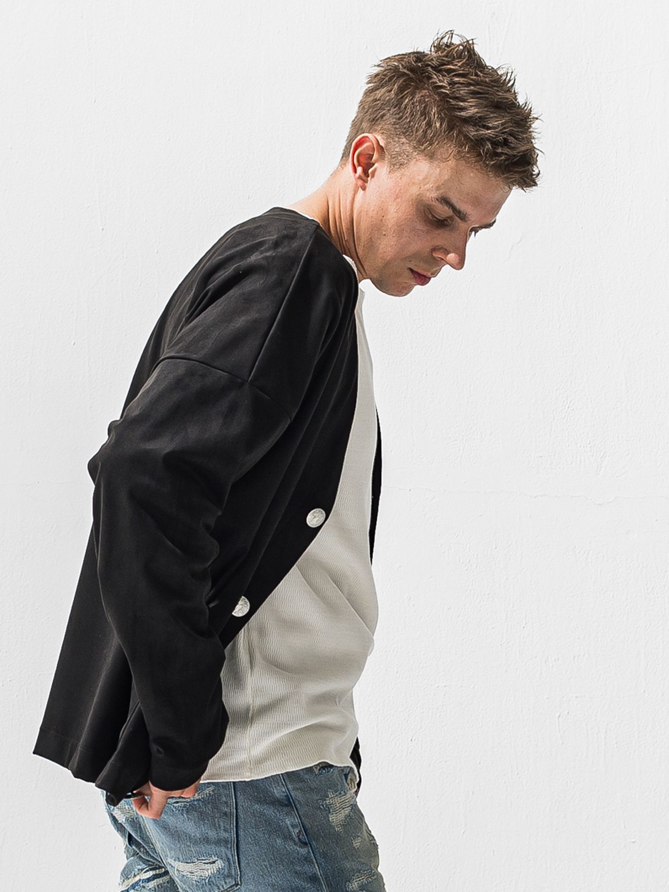 【予約品 9月6日(日) 締切】SUEDE CARDIGAN / スウェードカーディガン / ブラック