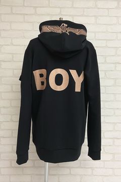 バックプリントジップアップパーカー / Black 【BOY LONDON】