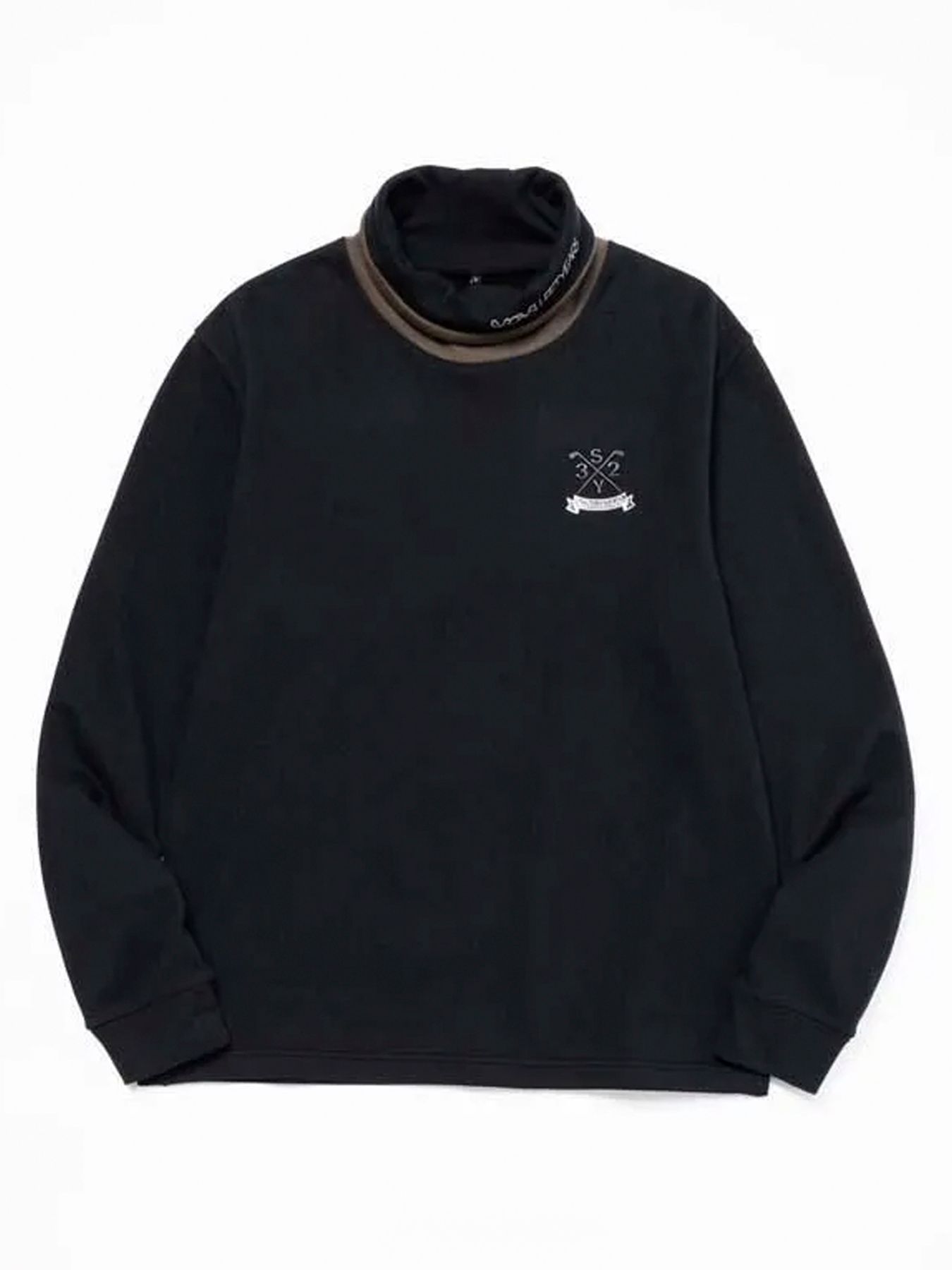 SOFT BULKY LAYERED HIGH NECK SHIRTS / レイヤードハイネック / ブラック【SY32 by SWEET YEARS GOLF】