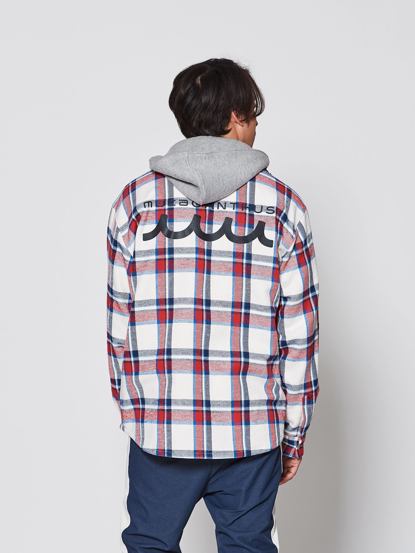 【予約品 】muta Hooded Flannel Shirts / フードシャツジャケット / ホワイト【Acanthus × muta MARINE】