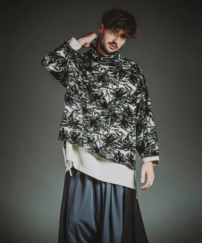 ボリュームネックギャザードレープPO BLACK【NO ID.】