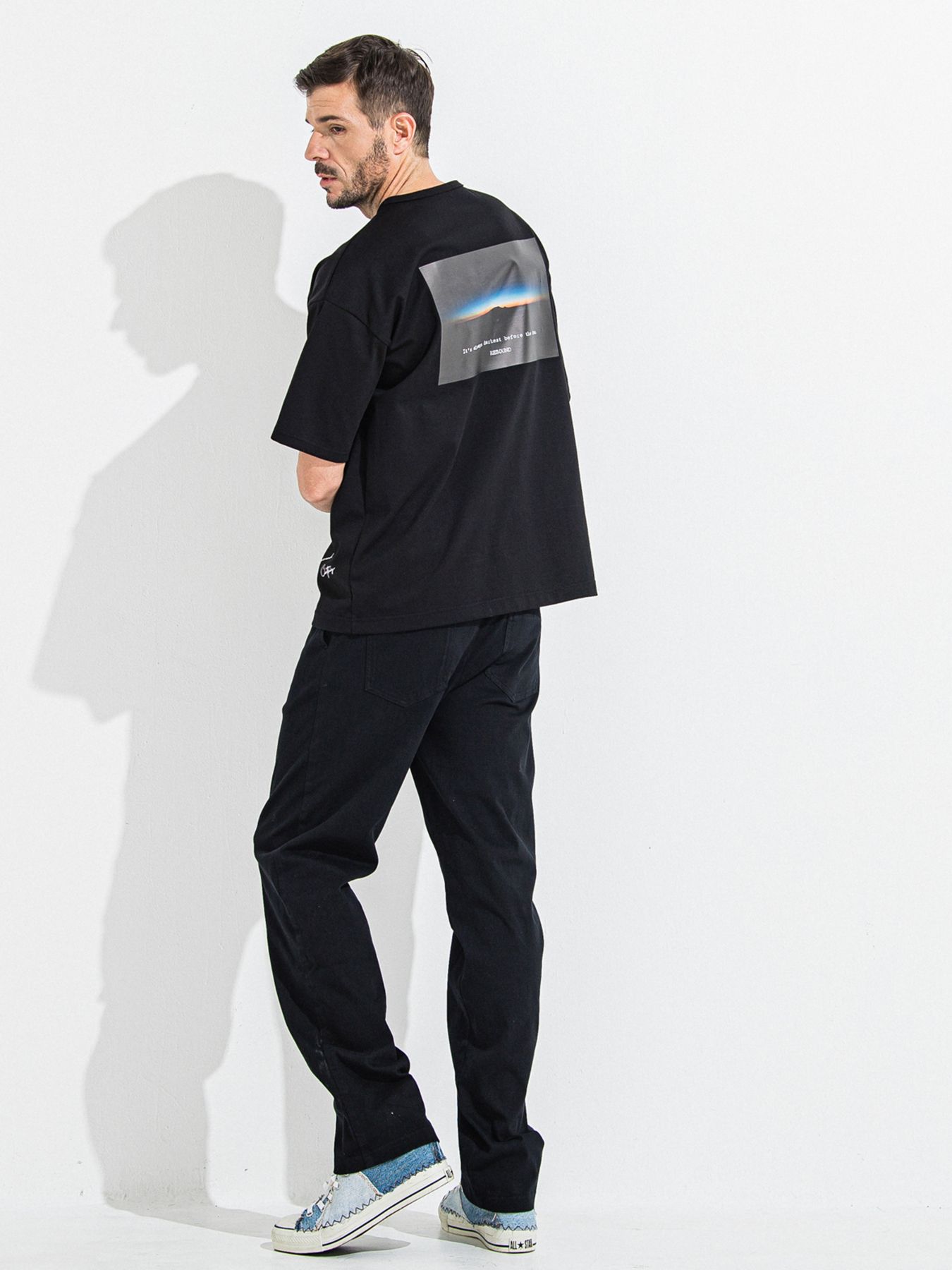 【予約品 】DENIM JERSEY WIDE PT / デニムジャージワイドパンツ / ブラック