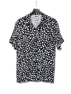 【予約品 10月12日(日) 締切】Leopard Printed Cupra Rayon H/S Open Collar Shirt / キュプラ レーヨン 豹柄プリントH/S 開襟シャツ / ブラック豹柄
