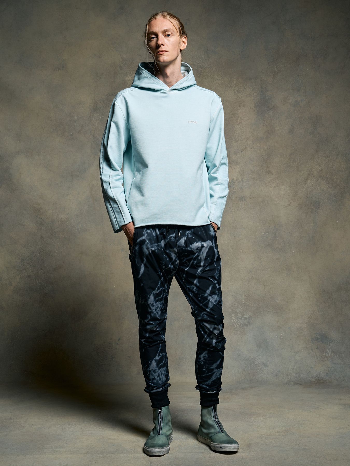 【予約品 9月23日(火) 締切】tuck rib pants / タックリブパンツ / モノプリント