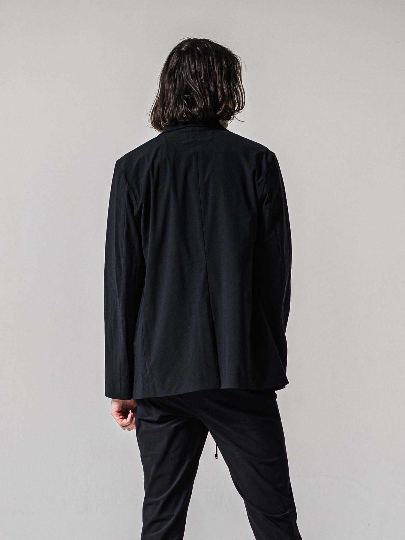 【予約品 11月16日(日) 締切】GARY LOOSE JACKET / ルーズフィット ジャージ テーラードジャケット / ナイロンブラック