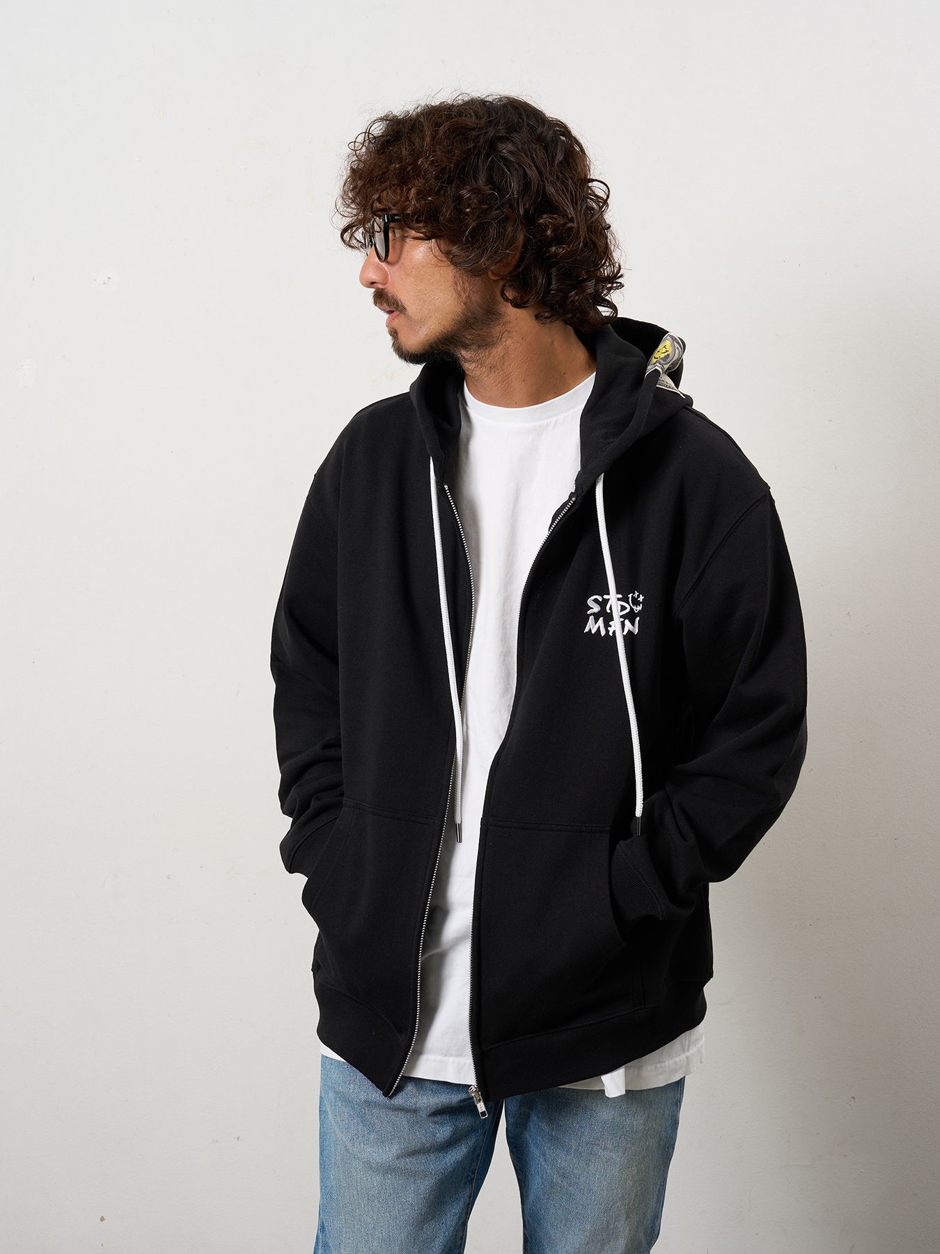 【予約品 10月16日(木) 締切】オーセンティックパイル フラワーフォームPT ジップパーカー / ブラック