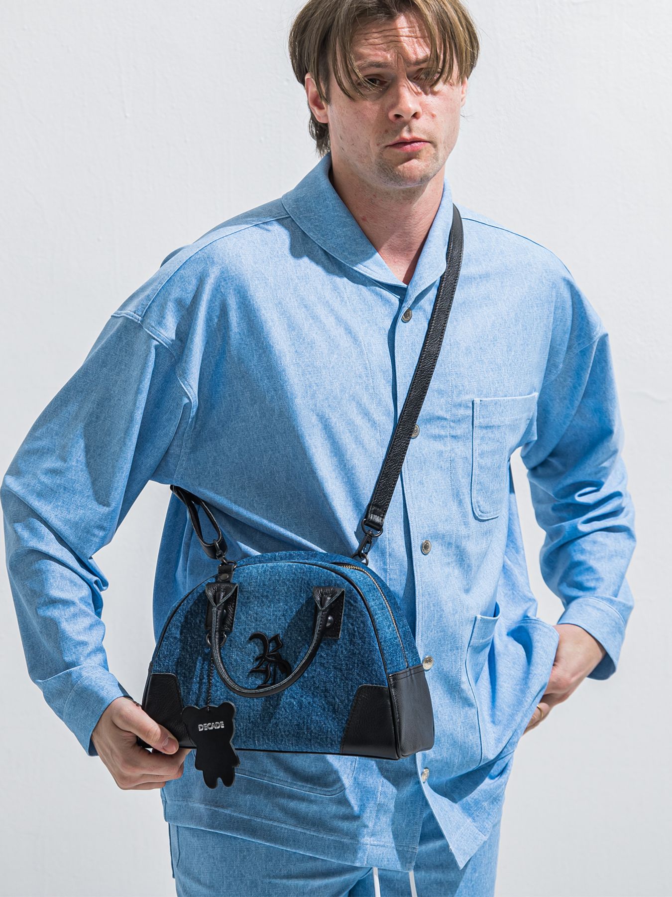 【予約品 2月15日(日) 18:00 締切】DECADEコラボ DENIM MINI BOSTON BAG / デニムミニボストンバッグ / デニム