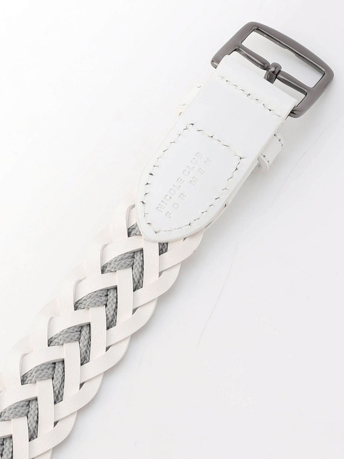 ナローコードメッシュベルト / ライトグレー 【NICOLE CLUB FOR MEN】