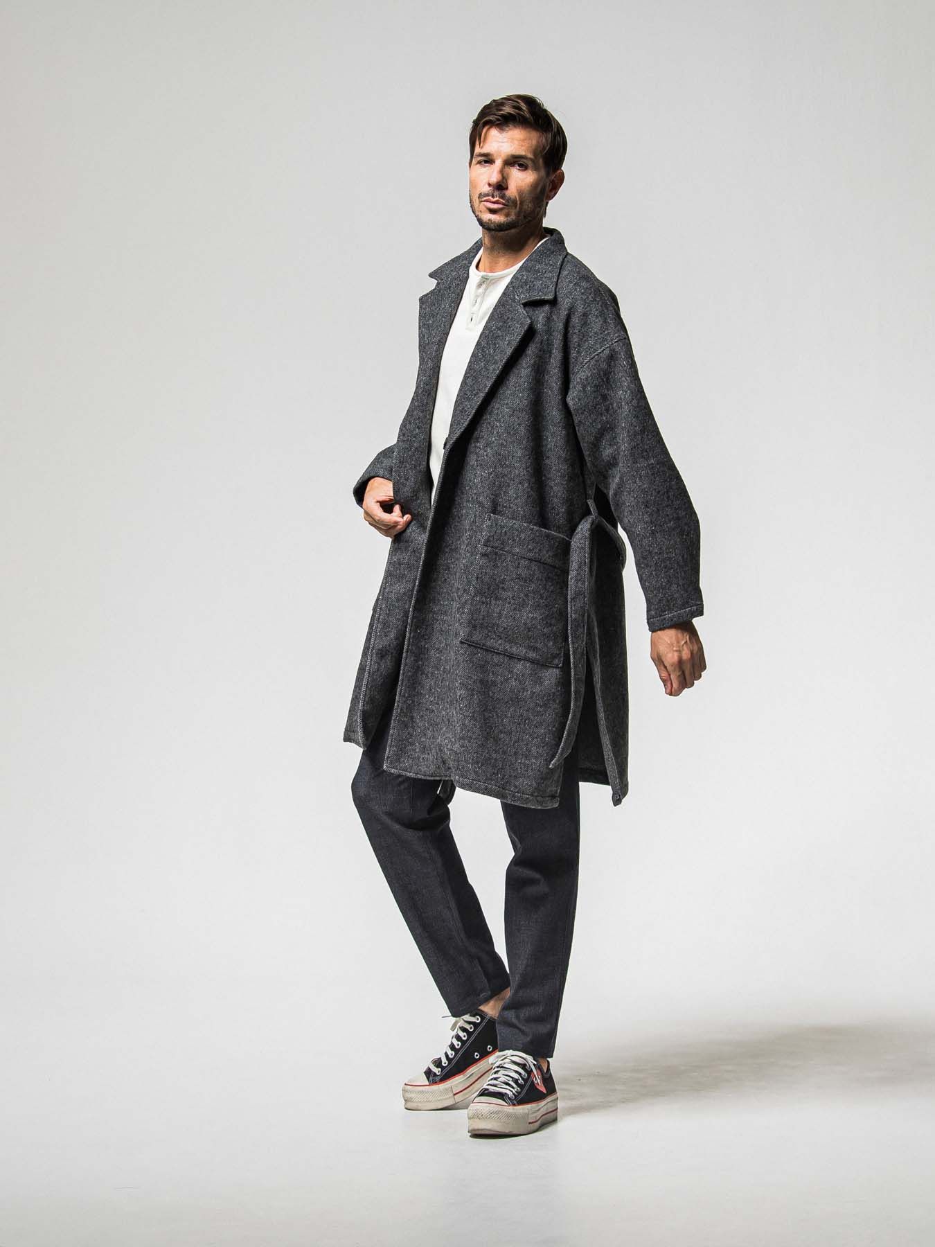【予約品 】GOWN OVER COAT / ガウンオーバーコート / グレー