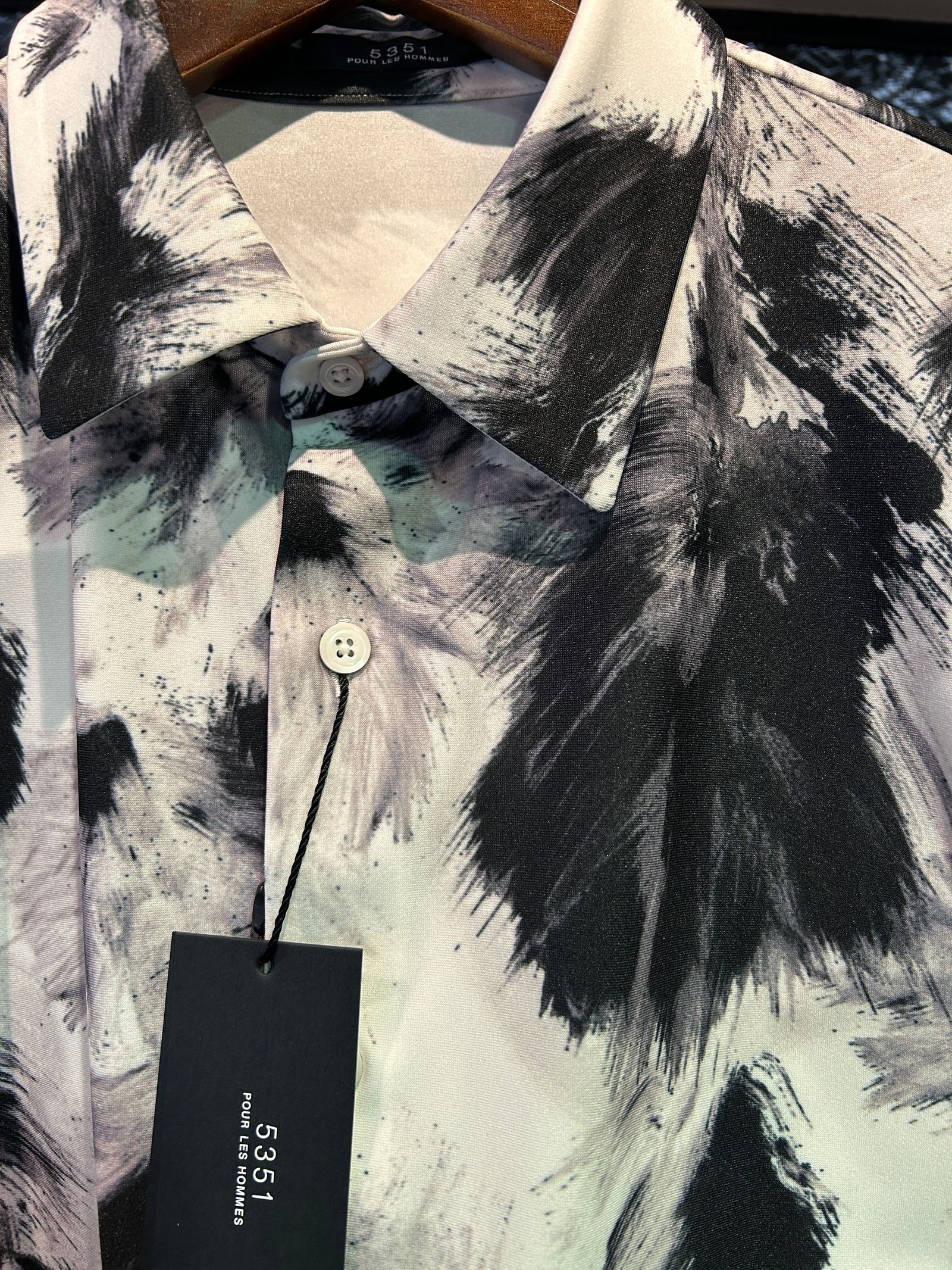 【フラワー柄】長袖 プリント ストレッチシャツ