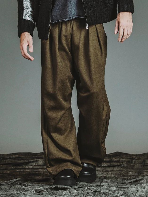 ツータックイージーパラシュートトラウザーズ ブラウン【NOID.】