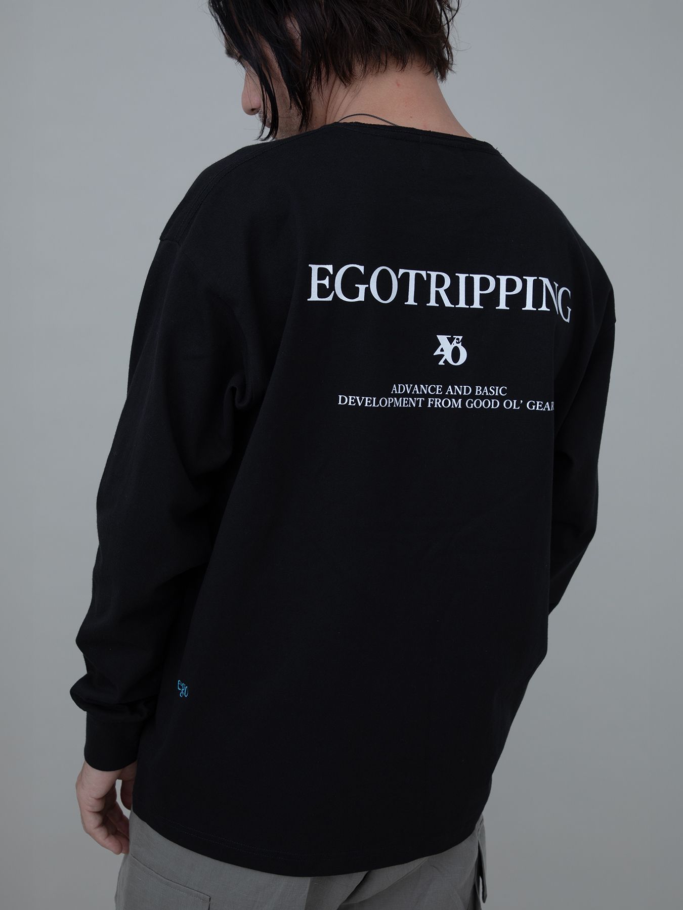 【予約品 10月26日(日) 締切】PRINTTEE-B long / ロゴプリントカットソー / BLACK