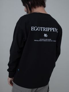 【予約品 】PRINTTEE-B long / ロゴプリントカットソー / BLACK