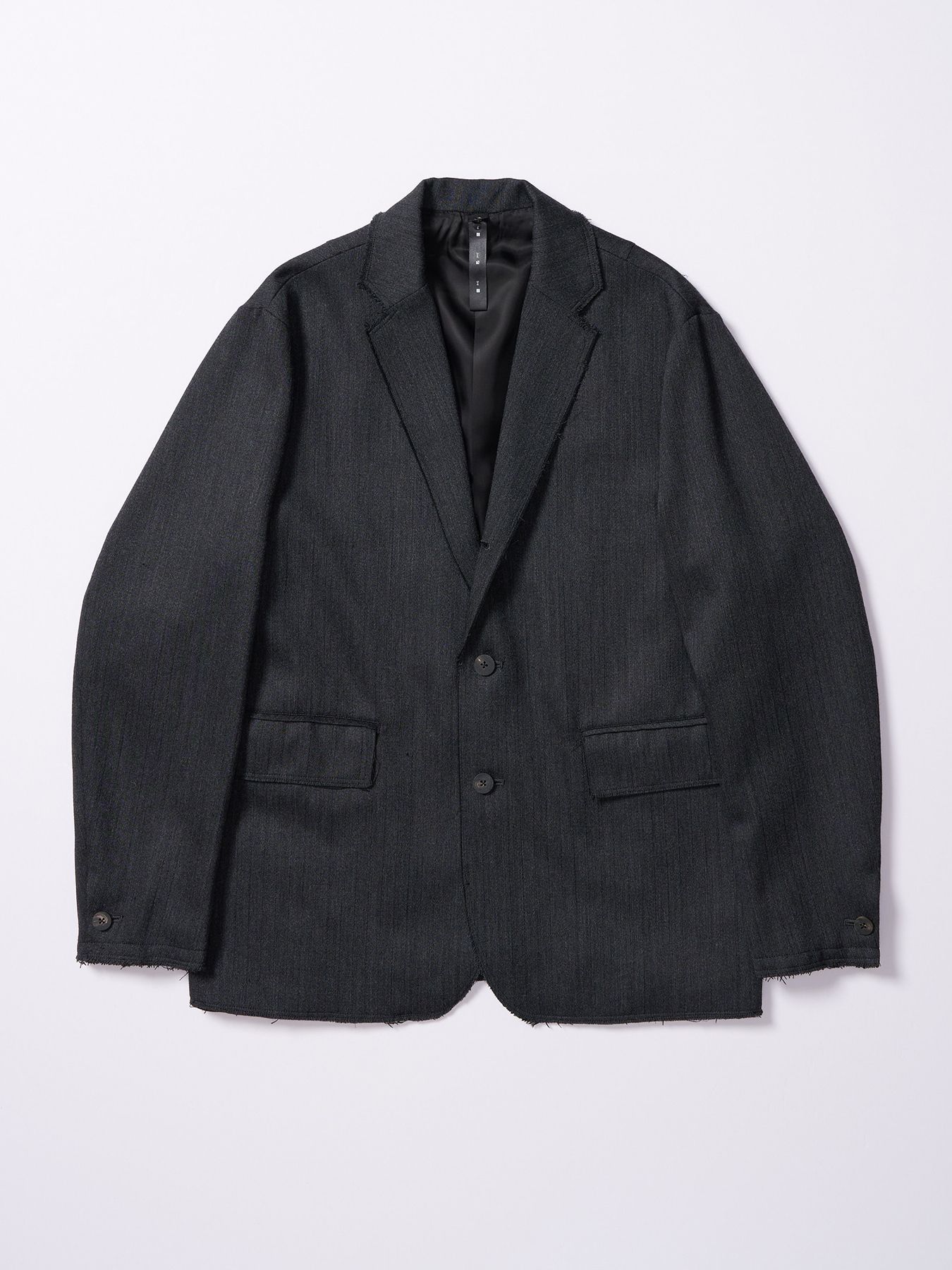 【予約品 4月19日(日) 18時締切】venetian stripe single jacket / ヴェネツィアン ストライプ シングルジャケット / チャコール