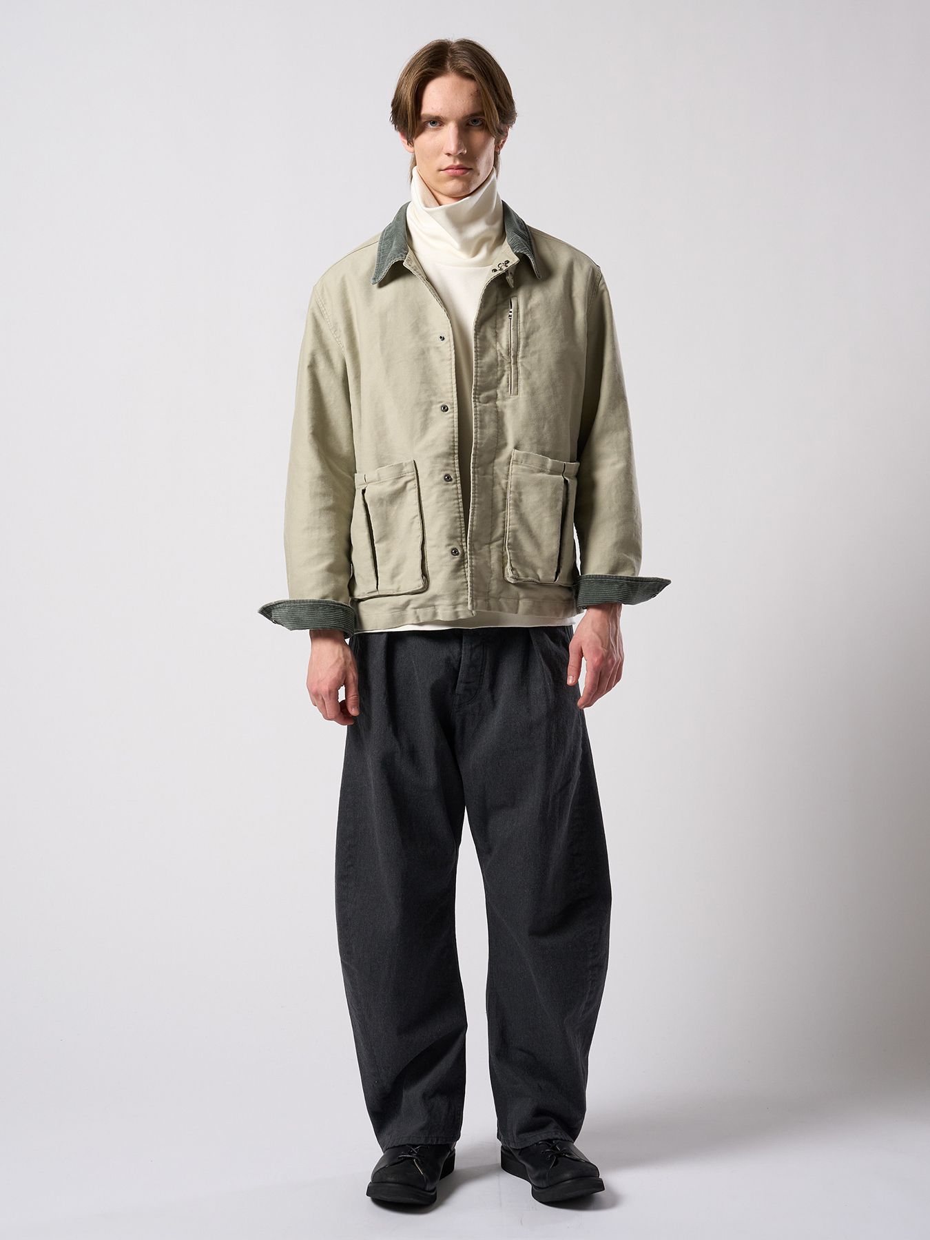 【予約品 4月19日(日) 18時締切】heavy moleskin short coverall jacket / ヘビーモールスキン ショートカバーオールジャケット / ライトカーキ