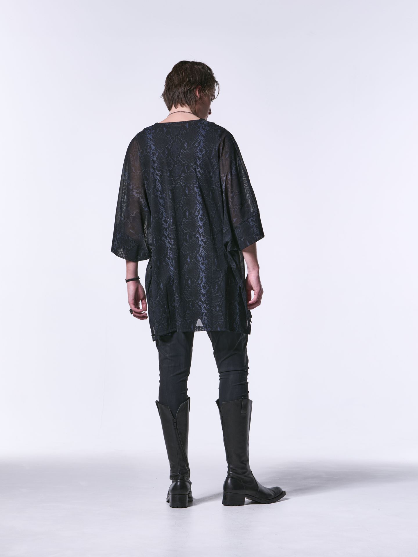 《予約品1月13日 10時締め》 Dolman-T / メッシュ ドルマンTシャツ / ブラックパイソン