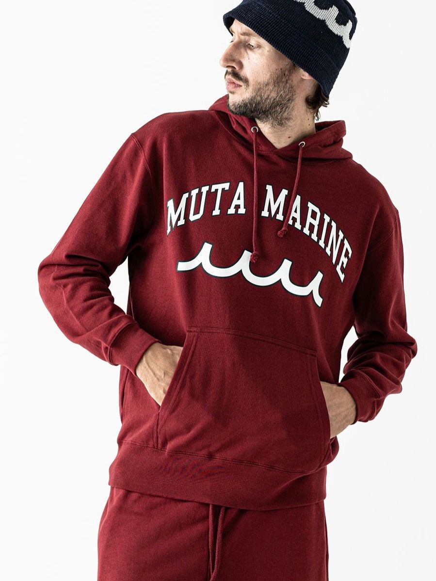 muta - muta College Logo Hooded Sweatshirt / バーガンディー 【Acanthus×muta】 | BRYAN