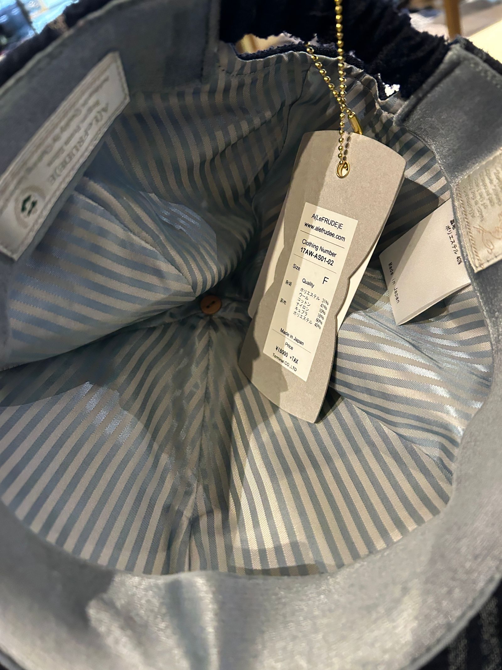 ストライプキャップ 【A(LeFRUDE)E】