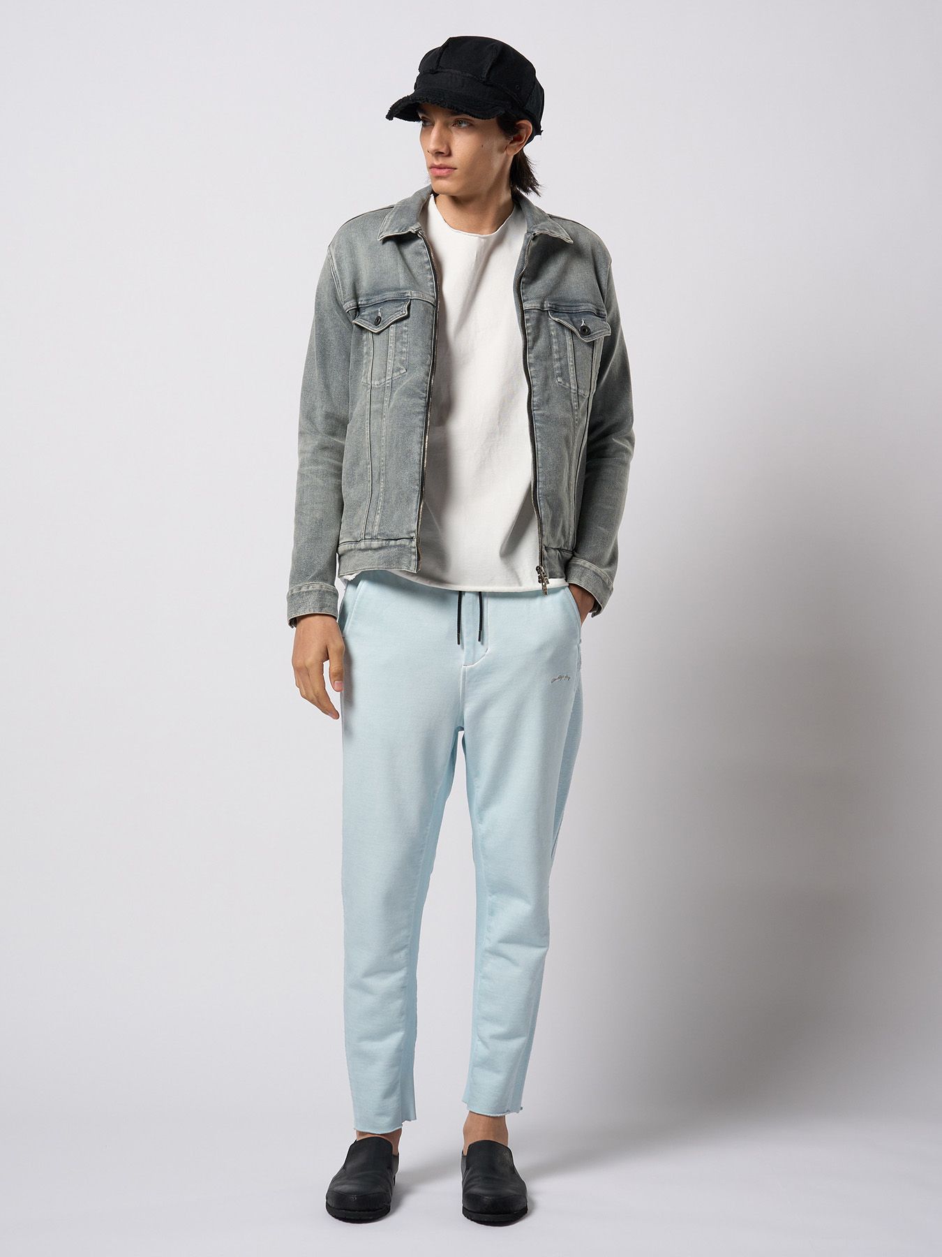 【予約品 9月23日(火) 締切】cut-off sweat pants / カットオフ スウェットパンツ / アイスブルー