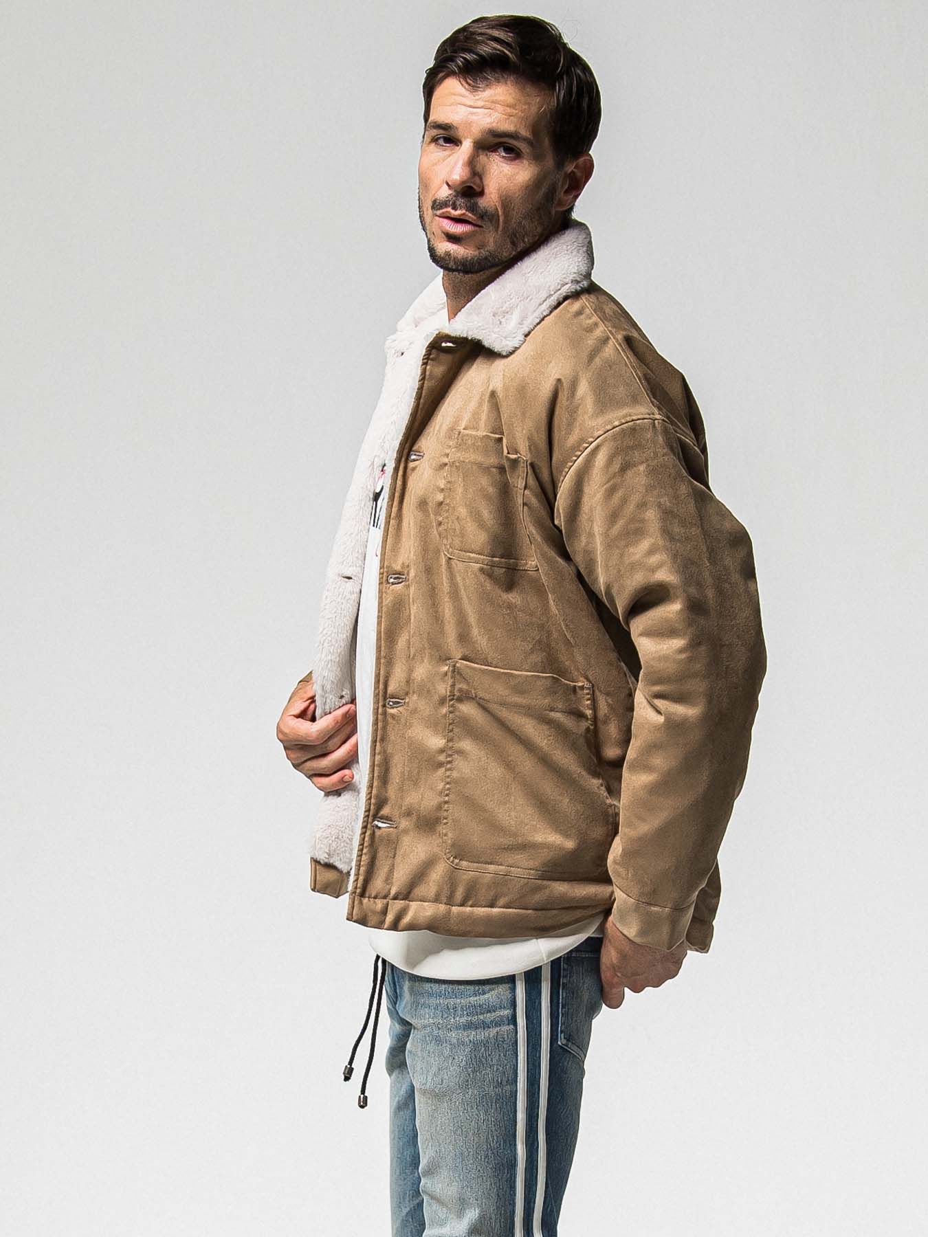 【予約品 】SUEDE FUR CAVER ALL / スウェードファーカバーオール / ブラウン